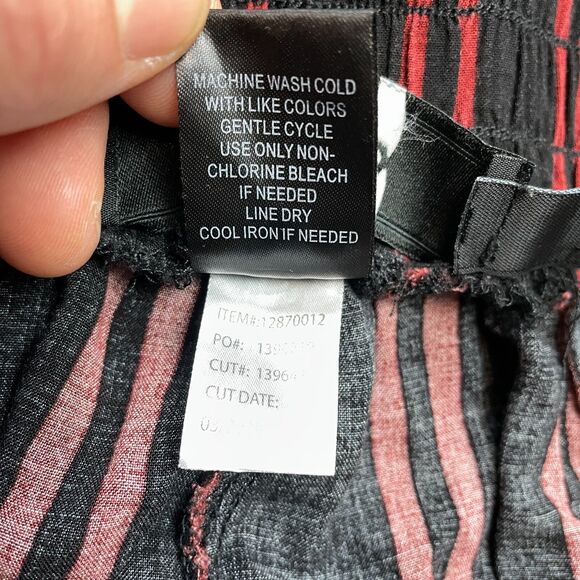 Torrid Paperbag Sweatpants Womens Plus Size 0 Red Black Striped Harem Soft 32x28 - Picture 5 of 10